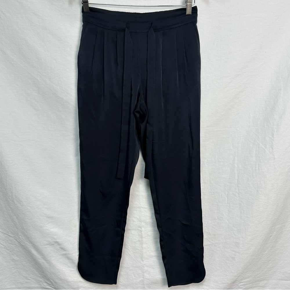 The Reset R Label XS Tie Waist Joggers Black Satin